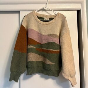 Colorful Landscape Pattern Sweater